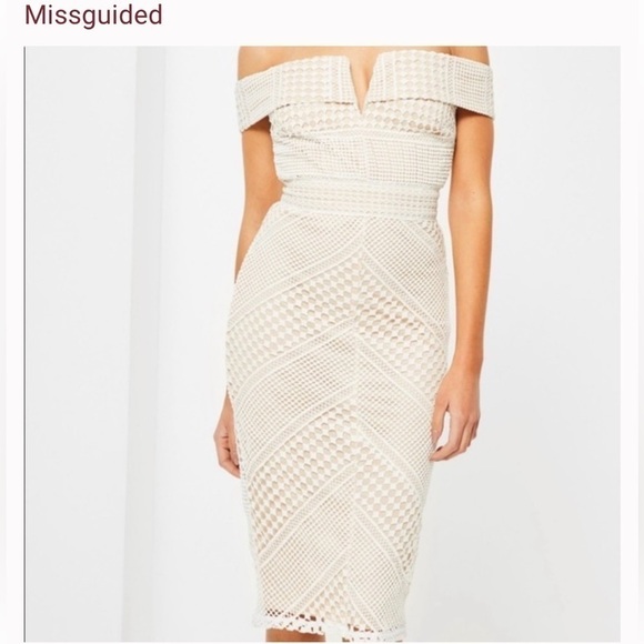 Missguided | Dresses | Missguided V Bardot Midi Dress Nwt Sizes 4 | Poshmark